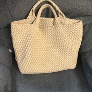 Naghedi weave cream color bag